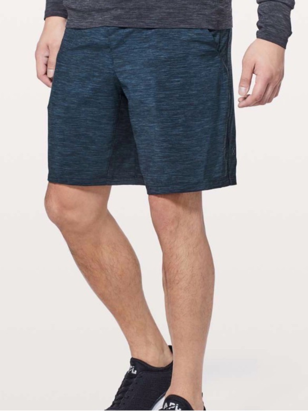 Lululemon Pace Breaker Short in Updated Heather Allover Iron Blue True Navy